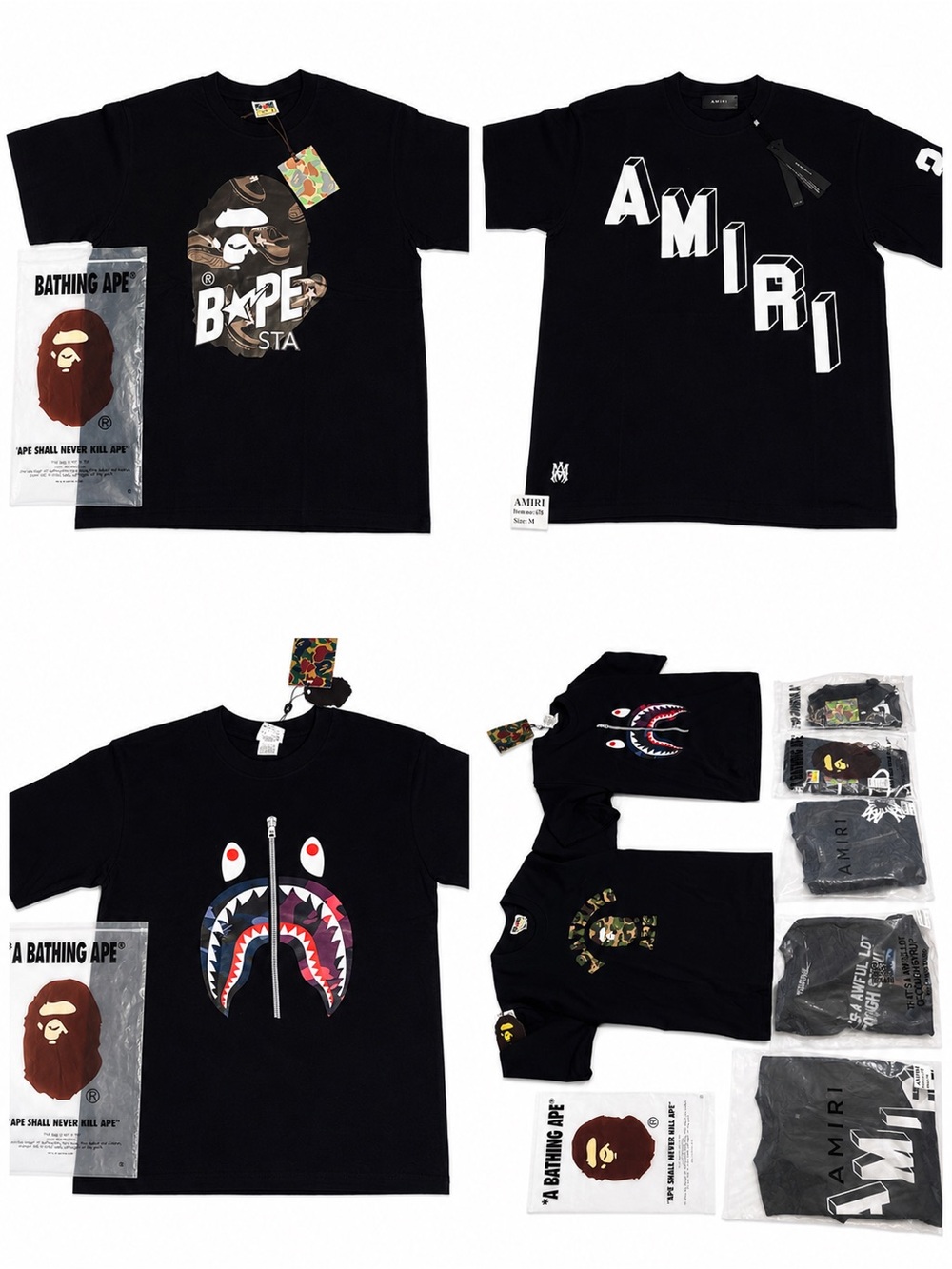 AMIRI Black Graphic Short-Sleeve Shirt